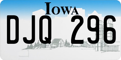 IA license plate DJQ296