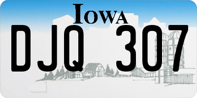 IA license plate DJQ307