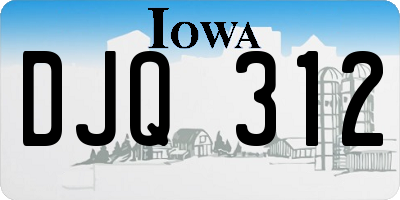 IA license plate DJQ312