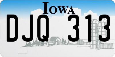 IA license plate DJQ313