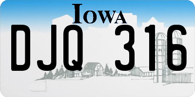 IA license plate DJQ316