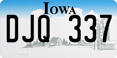 IA license plate DJQ337