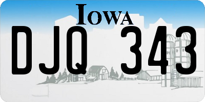 IA license plate DJQ343