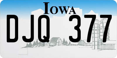 IA license plate DJQ377