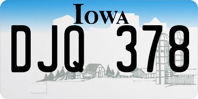 IA license plate DJQ378