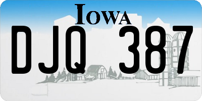 IA license plate DJQ387