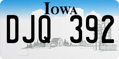 IA license plate DJQ392