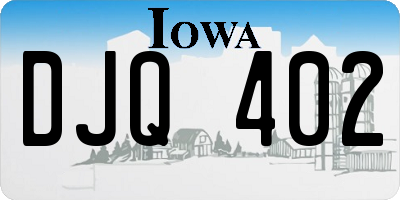 IA license plate DJQ402