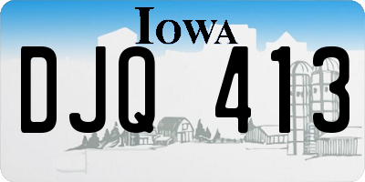 IA license plate DJQ413