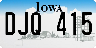 IA license plate DJQ415