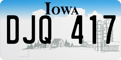 IA license plate DJQ417