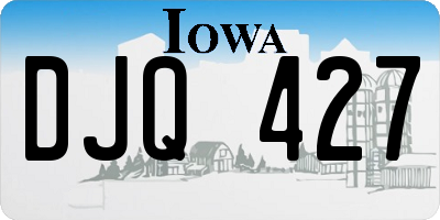 IA license plate DJQ427