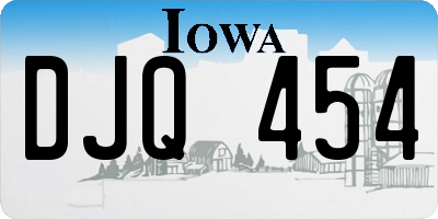 IA license plate DJQ454