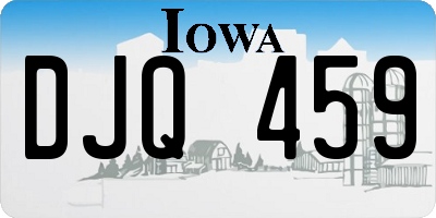 IA license plate DJQ459