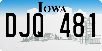 IA license plate DJQ481