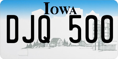 IA license plate DJQ500
