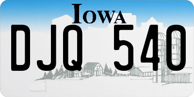 IA license plate DJQ540