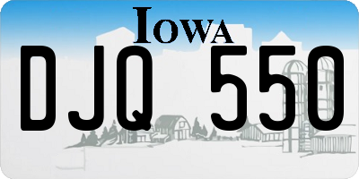IA license plate DJQ550