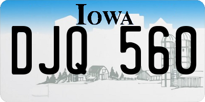 IA license plate DJQ560