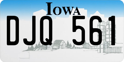 IA license plate DJQ561