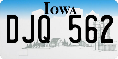 IA license plate DJQ562