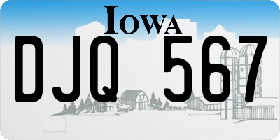 IA license plate DJQ567