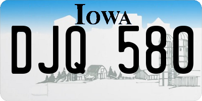 IA license plate DJQ580