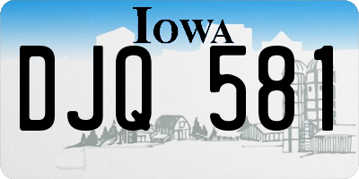 IA license plate DJQ581