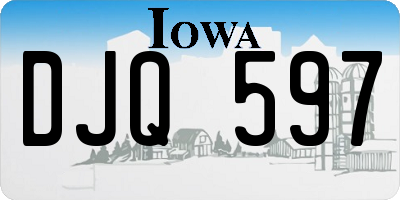 IA license plate DJQ597