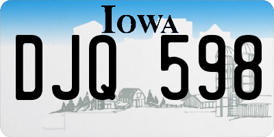 IA license plate DJQ598
