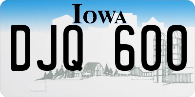 IA license plate DJQ600