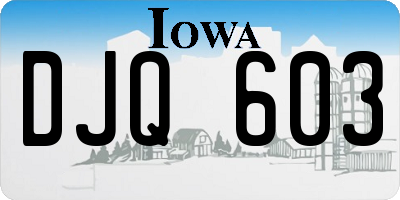 IA license plate DJQ603