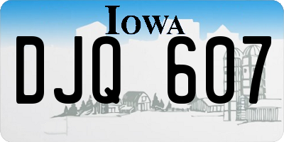 IA license plate DJQ607