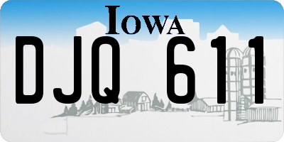 IA license plate DJQ611