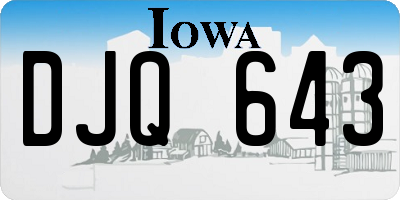 IA license plate DJQ643