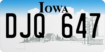 IA license plate DJQ647