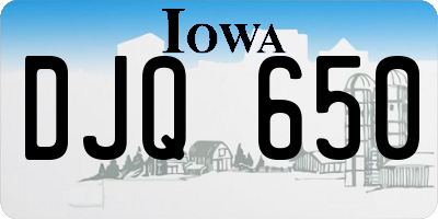 IA license plate DJQ650