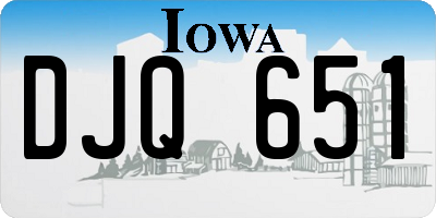 IA license plate DJQ651
