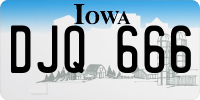 IA license plate DJQ666