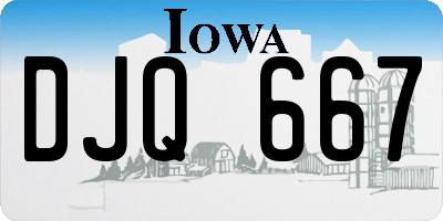 IA license plate DJQ667
