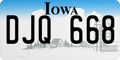 IA license plate DJQ668