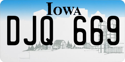 IA license plate DJQ669