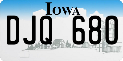 IA license plate DJQ680