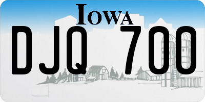 IA license plate DJQ700