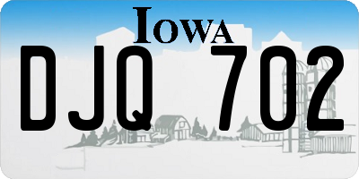 IA license plate DJQ702