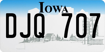 IA license plate DJQ707