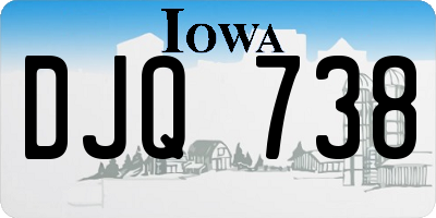 IA license plate DJQ738