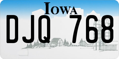 IA license plate DJQ768
