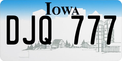 IA license plate DJQ777