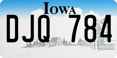 IA license plate DJQ784